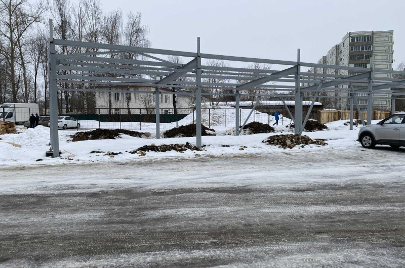 В разгаре монтаж рыночного комплекса "Ярмарка" в г. Вязники